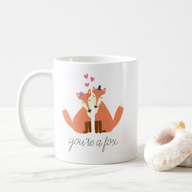 Foxes in Love Coffee Mug (With Donut)