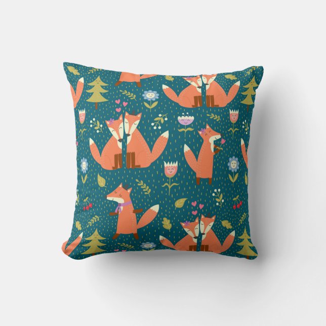 Foxes in Love Cushion (Front)