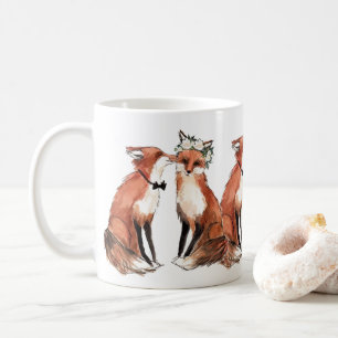 Foxes in Love, Fox wedding valentine gift Coffee Mug