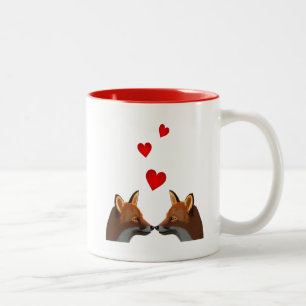 Foxes in Love Two-Tone Coffee Mug
