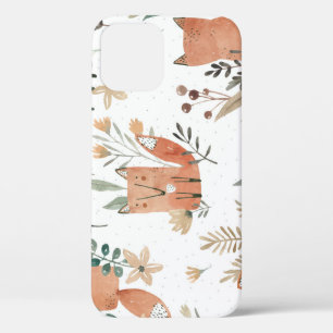 Foxes in Meadows: Watercolor Seamless iPhone 12 Case