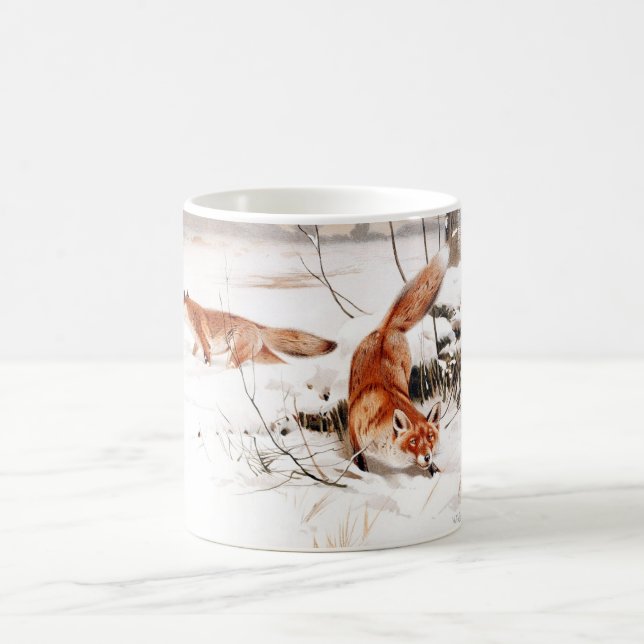 foxes in the snow coffee mug (Center)