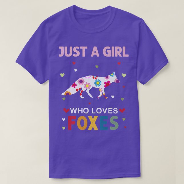 Foxes Lover Just a Girl Who Loves Foxes Daisy Flow T-Shirt (Design Front)