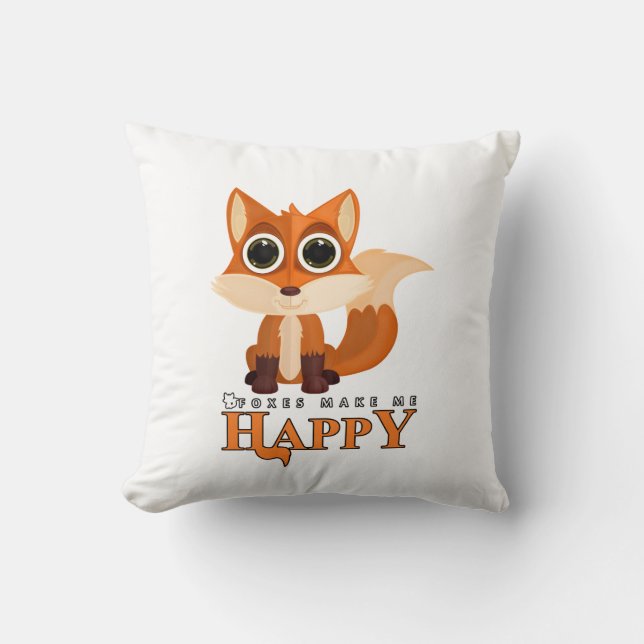 Foxes Make Me Happy Cushion (Front)