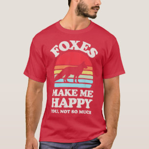 Foxes Make Me Happy Sunset Retro for Men Women Boy T-Shirt