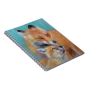 Foxes notebook. fox design notepad. notebook