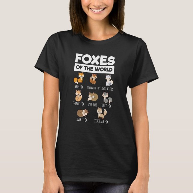 Foxes of the World & Educational Fox T-Shirt (Front)