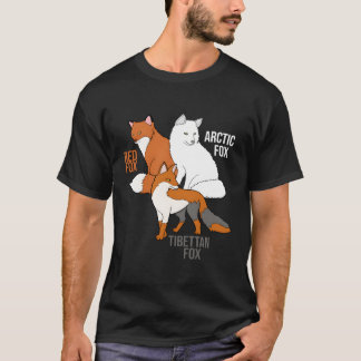 Foxes Of The World Funny Fox Animals Educational T-Shirt