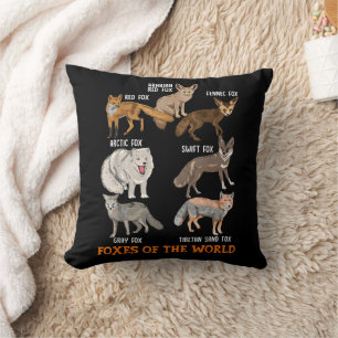 Foxes Of The World Funny Fox Stuff Animals Educati Cushion