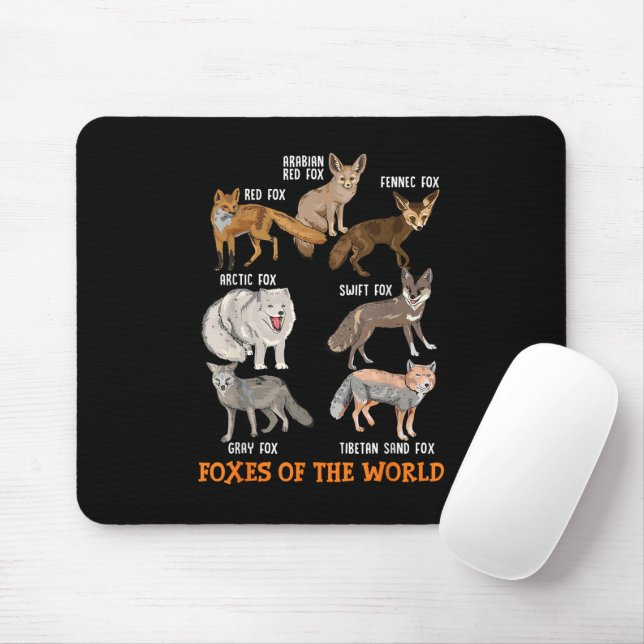 Foxes Of The World Funny Fox Stuff Animals Educati Mouse Mat (With Mouse)