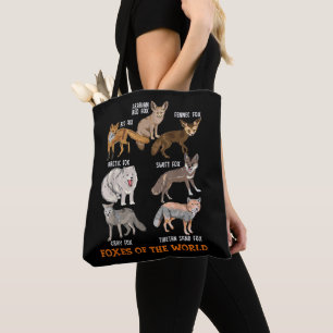 Foxes Of The World Funny Fox Stuff Animals Educati Tote Bag
