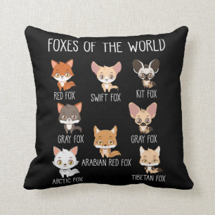 Foxes Of The World Gift for Fox Lover Cushion