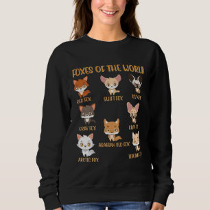 Foxes Of The World Shirt Funny Fox Animals Educati