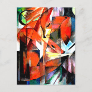 Foxes painting by Franz Marc in digital colouring Postcard