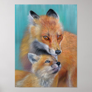 Foxes Print. Under Her Protection. Fox poster