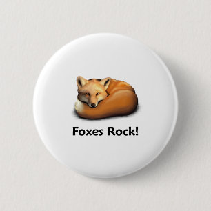 Foxes Rock! 6 Cm Round Badge