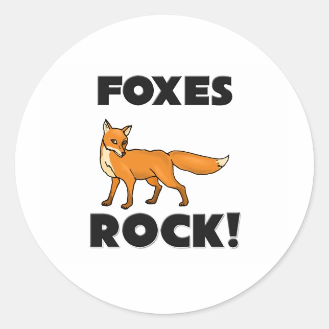 Foxes Rock Classic Round Sticker (Front)