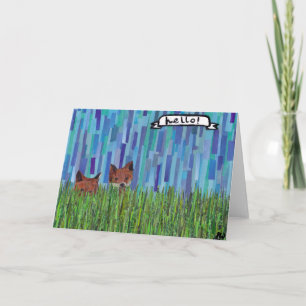 foxes say hello card