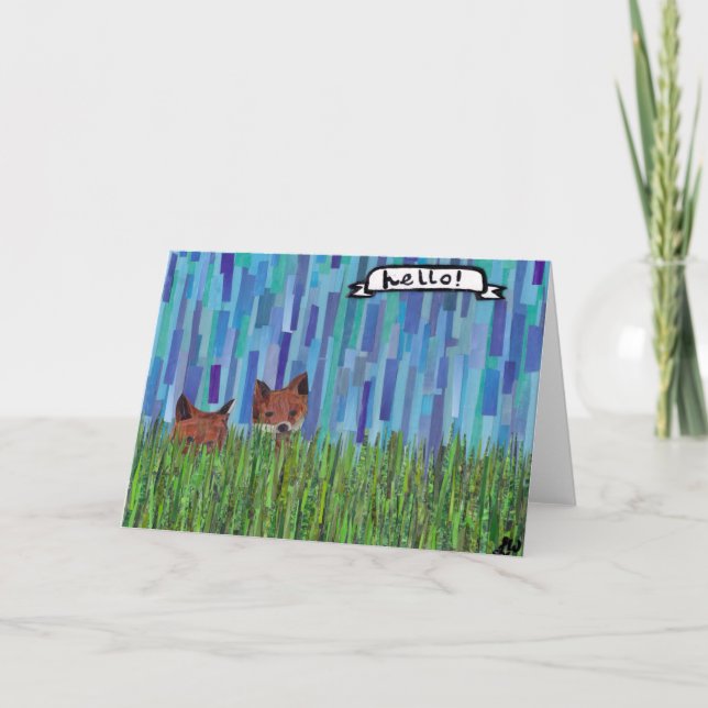 foxes say hello card (Front)