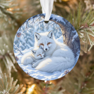 Foxes Themed Personalised Christmas Ornament