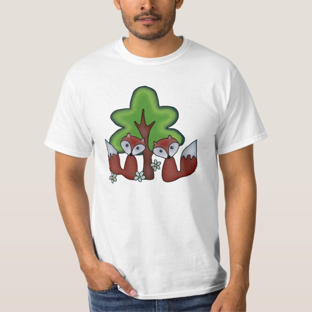 foxes with tree T-Shirt (Front)