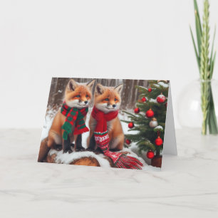 Foxes woodland Christmas Greeting Cards