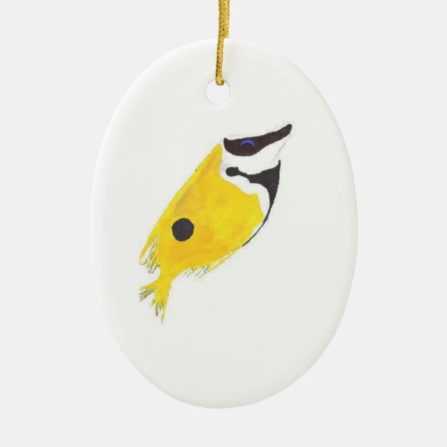 Foxface Rabbitfish Ceramic Tree Decoration (Front)