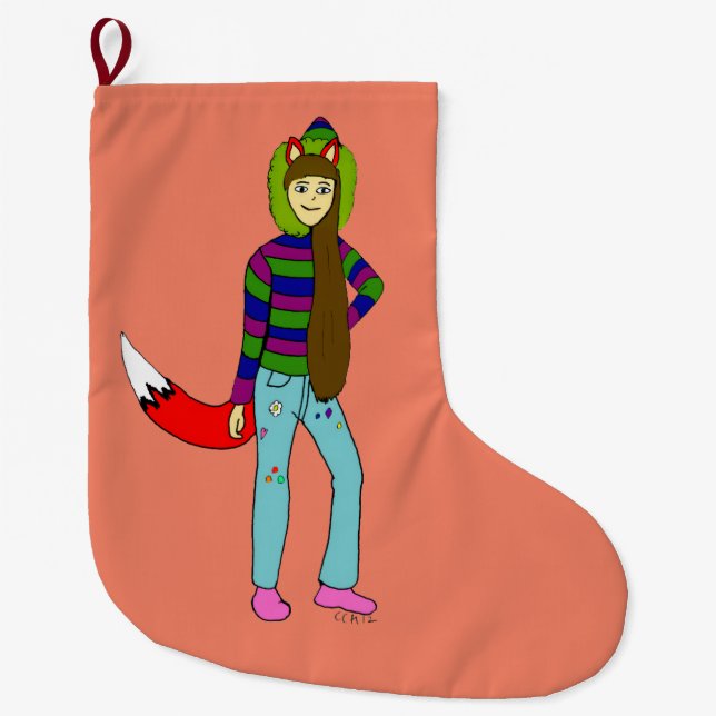 foxgirl large christmas stocking (Front)