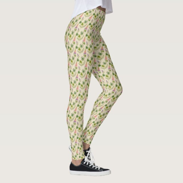 Foxglove and Shamrocks Leggings (Right)