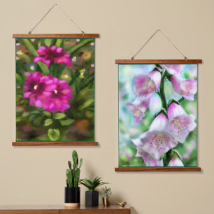Foxglove Dahlia Floral Garden Flower Flowers Hanging Tapestry