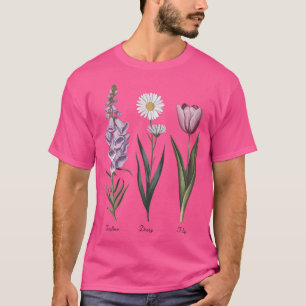 Foxglove Daisy Tulip Floral Botanical Beauty Flowe T-Shirt