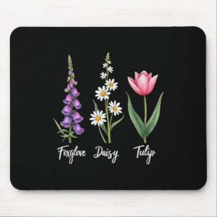 Foxglove Daisy Tulip Floral Girl Mum Flower Design Mouse Mat