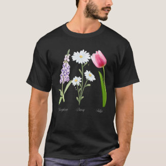 Foxglove Daisy Tulip Vintage Floral Bloom for Natu T-Shirt