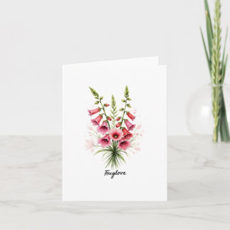 Foxglove Floral Blank Note Card