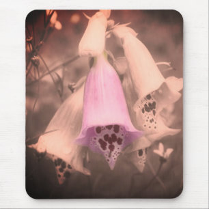 Foxglove Flowers Vintage Black And White Mouse Mat