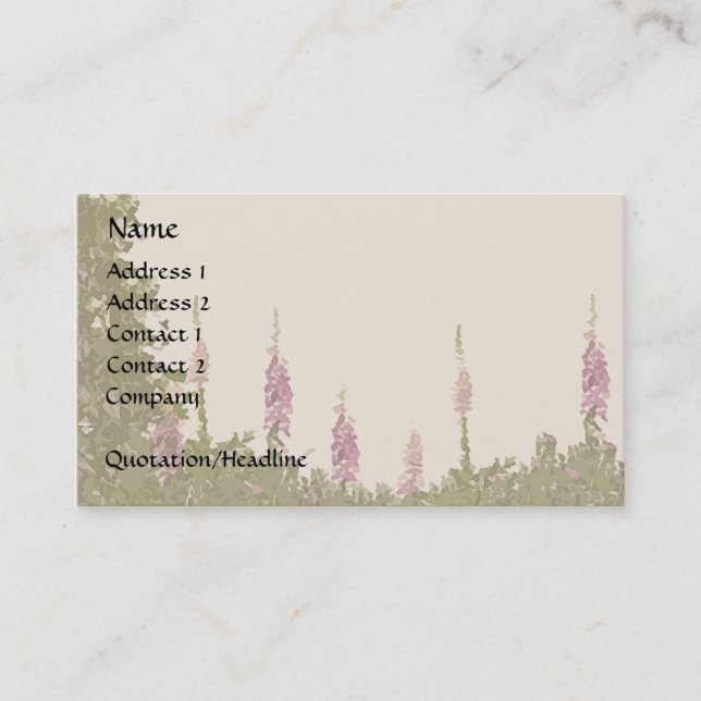 Foxglove Garden Business Card (Front)