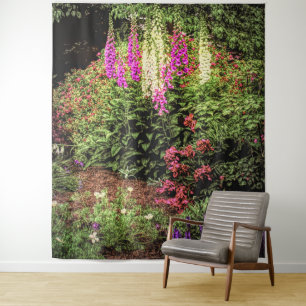 Foxglove Garden  Design Wall Hanging Tapestry