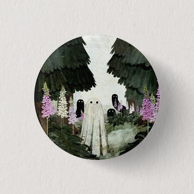 Foxglove Ghost 3 Cm Round Badge (Front)