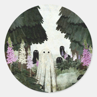Foxglove Ghost Classic Round Sticker