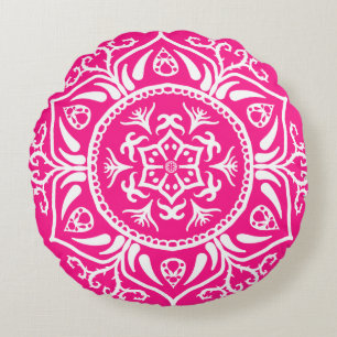 Foxglove Mandala Round Cushion