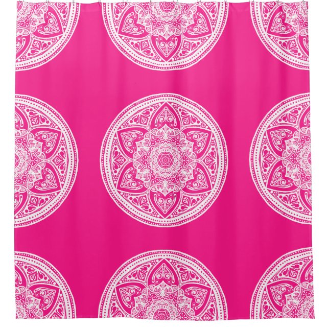 Foxglove Mandala Shower Curtain (Front)