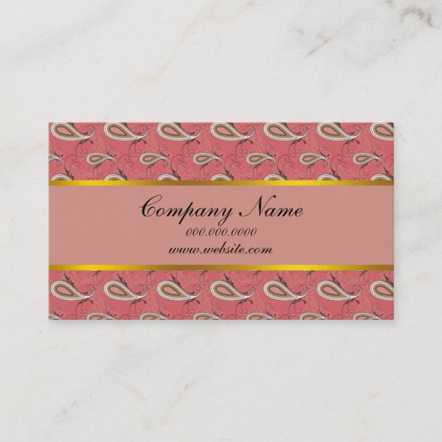 Foxglove Petal Paisley Pattern Business Card (Front)