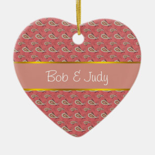 Foxglove Petal Paisley Pattern Ceramic Tree Decoration