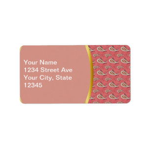 Foxglove Petal Paisley Pattern Label