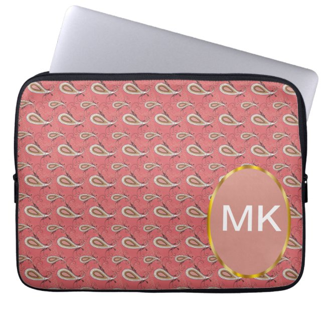 Foxglove Petal Paisley Pattern Laptop Sleeve (Front)