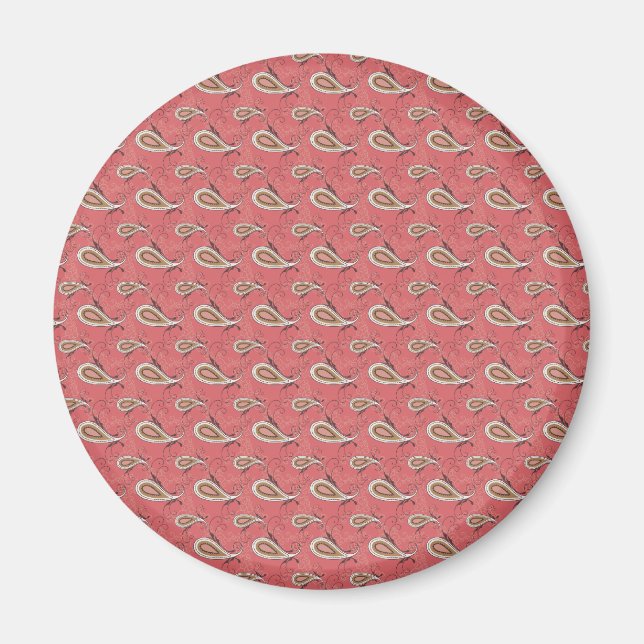 Foxglove Petal Paisley Pattern Magnet (Front)