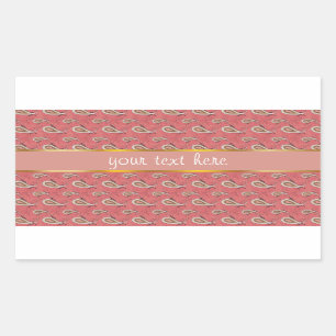 Foxglove Petal Paisley Pattern Rectangular Sticker