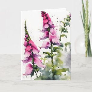 Foxglove - Watercolor flowers Card