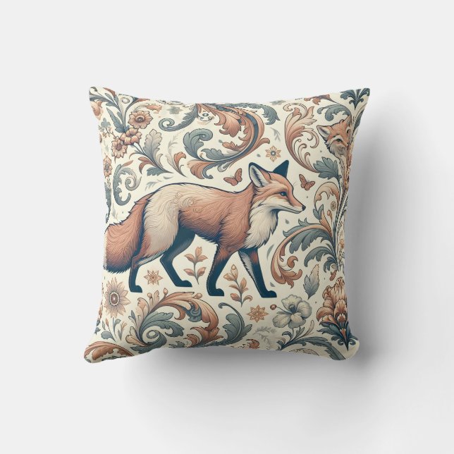 Foxglove Whispers: Victorian Elegance in Nature's  Cushion (Back)