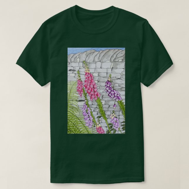 Foxgloves and ferns T-Shirt (Design Front)